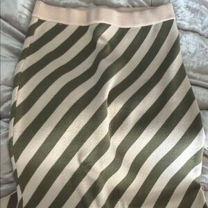Lulu’s Striped Green and Cream Women's Skirt